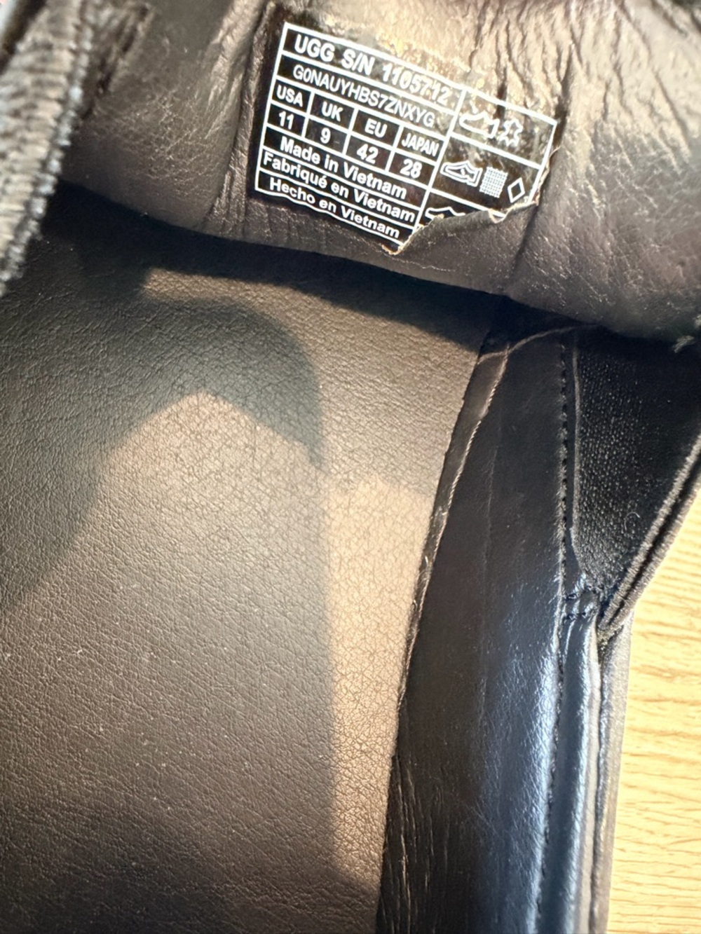 UGG Jass Women's Size "11" Black [1105712] Leather Slip On Sneakers - Picture 5 of 8